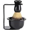 Generic Set di Pennelli da Barba 3 in 1, Supporto da Barba, Ciotola Per Sapone E Pennello Set di Pennelli da Barba Professionali Per Uomo, Supporto Per Ciotola Per Padre