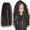 Ser Mulher Extension Capelli Sintetici, Ricci per Crochet Braids, Lunghe: 50 cm - Peso: 300 g - Extension Capelli Clip, Ricci Morbidi Effetto Naturale, Uncinetto Incluso, Nero/Biondo Meches, RITMO