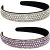 YISSION 2 fasce per capelli da donna con strass e cristalli glitterati, alla moda, accessori per capelli per ragazze, splendidi accessori per capelli da donna, argento viola