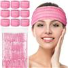 Generico Fasce capelli Pink - 100 pz -Elastiche Capelli Monouso in TNT - Imbustate Singolarmente - Fascia Testa Usa e Getta per Estetista, Spa, Centri Benessere (100 Unità, Rosa)