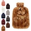 Generico Borsa dell'Acqua Calda Personalizzata Ricamata con Copertura Peluche Finto Coniglio 2L Capacità Antiesplosione 33x19cm per Mani Calde e Regali Natale#10