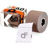 d3 K6.0 Nastro kinesiologico 50 mm x 6 m per caviglia, ginocchio, spalla, gomito, gamba, fisioterapia medica sportiva cinetica e supporto per infortuni muscolari (Marrone Chiaro, 1 Rotolo)