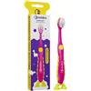 Nordics Organic Care Spazzolino da denti ecologico Kids 2+ | 6.900 setole | Super Soft | con ventosa | Vegano | Dino | Rosso | Nordics