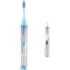 Cmeilau Spazzolino da viaggio portatile con custodia, spazzolino da viaggio pieghevole riutilizzabile, setole extra morbide leggere e tubo di dentifricio ricaricabile incorporato (Light Blue, One Size)