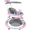 HUOLE Girello per Bambini, Passeggino Primi Passi con Altezza Regolabile, Babywalker con Vassoio Rimovibile Musicale Giocattolo, per Bambini 6+ Mesi, 70 * 70 * 91 cm - Rosa