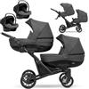 Kunert Un passeggino gemellare 3 in 1 et 2 in 1 navicella carrozzina seggiolino auto KUNERT Booster 3in1 et 2in1 passeggini (grafite, 3in1)