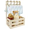 Retrok Cesto regalo con manico in legno, 41 x 30 x 20 cm, scatola regalo per baby shower, multifunzionale, per compleanni, baby shower, Natale, nuovi genitori (B)