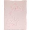 Nattou Coperta a Maglia in Cotone, Pomme il Coniglietto, Reversibile, 100 x 75 cm, Alice e Pomme, Rosa/Bianco
