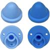 BABY J ART BABYJART Ciuccio in SILICONE confezione da 2 pezzi con 2 cover. Privo di BPA, Tettarella tonda in silicone Misura 1 (0-6 mesi) (AZZURRO PASTELLO/AZZURRO)