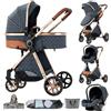 Dziranam Passeggino 3 in 1 Elevato Pieghevole con Telaio in Alluminio