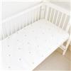 Odot Lenzuolo Trapuntato con Angoli per Lettino Bambino, Lenzuola Carrozzina Cotone Lenzuola da Lettino Neonato Morbido e Resistente Lenzuola per Culla (Stella Gialla,160x80cm)