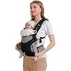SONARIN 3-in-1 Marsupio Neonati Traspirante,Portantina Bebè Leggero Multifunzione Porta Bambino Ergonomico,Regolabile per Neonati e Bambini 3-48 Mesi,Tutte le Posizioni(Nero)