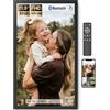 BSIMB Cornice per foto digitale WiFi extra large da 21,5 pollici, 64 GB, cornice digitale FHD, altoparlante Bluetooth, visualizzazione tattile, telecomando, facile da condividere foto/video tramite