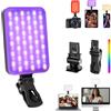 BANSINE Luce per selfie - BANSINE USB ricaricabile RGB LED Phone Light - Luce fotografica portatile con 97+ CRI, temperatura colore 2500K-6500K per video, trucco, live streaming e fotografia