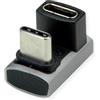 ROLINE USB4 Gen 3x2 - Adattatore tipo C ST/BU, in alluminio, 360°, largo, colore: Argento