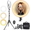 Yesker ShallWe 8 Selfie Ring Light with Tripod Stand & Cell Phone Holder for Live Stream/Makeup, Mini LED Camera Ringlight for YouTube Video-Photography Compatible with iPhone Xs Max XR Android
