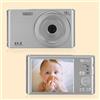 SEVEQIS Macchina fotografica digitale, Videocamere digitali vintage da 44 MP Registrazione time-lapse Videocamera fotografica 4K Videoregistratore compatto Vlog for regalo for bambini(64G SD Card,Silver)