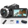 OLESIT Videocamera digitale 8K 64MP 18X Videocamera per YouTube 3 pollici Flip Screen Videocamera Vlogging con scheda SD da 32 GB, telecomando 2.4G, due batterie