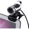 ASHATA Webcam 480P, videocamera PC HD con clip, microfono incorporato, pixel 12,0 M, rotazione a 360 ° per computer desktop portatile, plug and play per trasmissione video YouTube(argento)