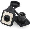 SZRMCC Connettore RJ45 per montaggio a pannello RJ45 CAT6/CAT5E/CAT5 femmina a femmina, accoppiatore impermeabile, adattatore di estensione di rete LAN Ethernet (nero + oro)