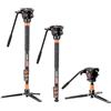Cayer Monopiede FP34 con piedi, in alluminio da 71 pollici telescopico per fotocamera monopiede con testa fluida e base treppiede a 3 gambe per videocamere DSLR Videocamere, con supporto fino a 6 kg