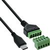 Inline Cavo adattatore USB-C maschio a blocco terminale a 5 poli, cavo di collegamento per alimentazione e linee dati, codificato a colori, 1 m, 92504E