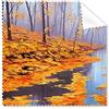 DIYthinker Pittura a olio Forest River Tree Yellow leaves autunno paesaggio illustrazione modello occhiali panno di pulizia del pulitore dello schermo 5PCS