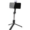 GOWENIC Treppiede per Telefono con Luce, Treppiede Ricaricabile Tramite USB, Lunghezza Regolabile 1,1 M, Bastone per Selfie Telescopico BT con Telecomando Senza Fili per Viaggi