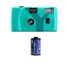 Yashica MF1Y turchese 35mm set di fotocamere (fotocamera+inserto pellicola+batteria+strap) una fotocamera ricaricabile SOSTENIBILE usa e getta