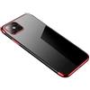LMobile Clear Color Case Gel TPU Electroplating Frame Cover for Samsung Galaxy A22 4G Red