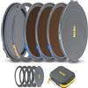 NiSi - JetMag Pro 82MAG Filmmaker Kit, kit filtro obiettivo magnetico con densità neutra FS (ND4/ND8/ND16), filtro Black Mist 1/8, include adattatori (67 mm/72 mm/77 mm/82 mm), tappi di protezione e