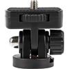 ayex Mini testa a sfera con filettatura da 1/4 pollici - testa accessori compatta per treppiedi e supporti