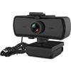 Yunseity Webcam con microfono, 1440P HD USB Computer Web Camera con rotazione a 360°, correzione automatica della luce 2 microfoni Streaming Webcam Plug & Play per conferenze online, per Win per OS X