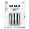 TESLA Silver - Confezione da 4 batterie alcaline AAA (LR03, micro matita, blister