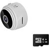 DMETE A9 Mini WiFi Camera 1080p Night Night Versione di rilevamento del movimento di movimento P2P. Camcorder Cam Video Voice Recorder Videoregistratore(White and 16g card)
