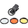 Culnflun Lenti per Fotografia per Acquario, Set di Lenti per Fotocamera per Acquario per Telefono, Set di 4 Filtri per Telefono con Lenti Macro CPL Giallo Arancione per Fotografia