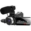 QZCX Videocamera Digitale, Video Camera Camcorder WiFi 2.7 K Vlogging Camcorder For Vlog Recording Vlogging Camera With Touch Screen 3 0MP 16X Digital Zoom Factory(Standard,DV02 Mic)