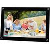 SIXRUN 10.1 Pollici Cornice Digitale WiFi, Cornice Elettronica HD 1280x800 Schermo Touch Rotazione Automatica 32GB Integrati per Condividere Foto Video (BLACK)