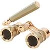 AMRTTWY binocolo. Binocolo da teatro portatile mini 3X25, telescopio, binocolo da teatro in metallo, binocolo con maniglia for palco, concerto, campeggio .compatto(Brown)