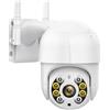 DRAUXI Telecamera IP PTZ 2K 4MP HD esterna 2MP Wireless AI Rilevamento umano Audio bidirezionale 1080P CCTV di sicurezza domestica P2P Rilevamento del movimento(1080P Add 32G Card)