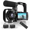 WZX Videocamera, Full HD 30FPS 36MP 16X Zoom Digitale Fotocamera Digitale, IR Visione Notturna, Fotocamera YouTube con Microfono Esterno, Paraluce, Stabilizzatore, Telecomando