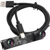 ELP 210fps Monocromatico Global Shutter USB Camera Module Dual Lens Synchronization B/N Web Camera per PC 800P 120fps Lightburn Camera USB2.0 OmniVision OV9281 Fotocamera binoculare (83° senza