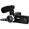 SHEHUALI Macchina fotografica digitale, Videocamera 4K 48MP Vlogging touch screen con luce di riempimento integrata for fotocamera digitale registratore(64 G SD Card,AF1 Mic)