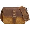 Generic Borsa for fotografia all'aperto Fotocamera DSLR Tela impermeabile retrò con obiettivo micro monospalla in pelle bovina(Type B)