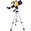 WANWEN Telescopi da Viaggio per Bambini e Principianti, Apertura 70 mm 300 mm Lunghezza focale rifrattore astronomico telescopi Professionali Portatili, telescopio per Adulti con 2 oculari treppiede