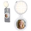 Plyisty Luce Selfie Magnetica, Lampada di Riempimento del Telefono a LED 48 con Specchio, 3 modalità di Colore e 3 Livelli di luminosità, Capovolgimento a 180 °, Rotazione a 360 ° per (WHITE)