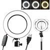 hdfj12142 Anello luminoso da 16 cm per telefono Kit anello luminoso dimmerabile da tavolo con luce selfie a 3 colori e 10 luminosità