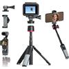 Jishane Mini treppiede per fotocamera da 1/4 a vite universale compatibile con DJI OSMO Pocket 3, Insta 360 X5 Sony, Canon, Nikon, supporto da tavolo estensibile per vlogging e registrazione video.