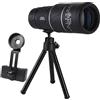 HOMSFOU Cannocchiale Monoculare 16x52 in Plastica Nero, Zoom Ottico | Tascabile, Luminosità Superiore, per Bird Watching e Learning, Viewing a Lunga Distanza 66m/8000m