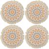 URSXODAWQ Tappetino per fotografia boho, tappetino decorativo boho con motivo raffinato e design a nappe, tappetino isolante per la decorazione della tavola, supporto per ciotole di cera, sf